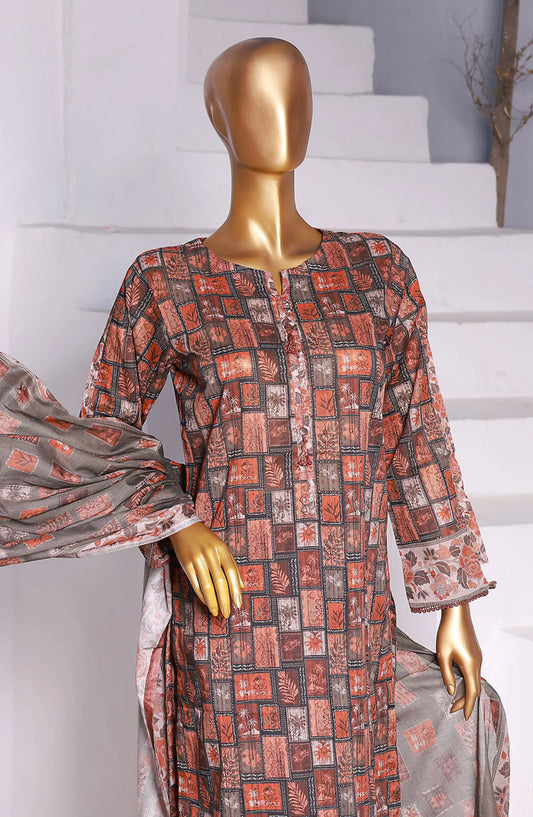 HZ RTW Summer Vibes Printed Lawn Collection VOl 03 - PSL 413 Rust
