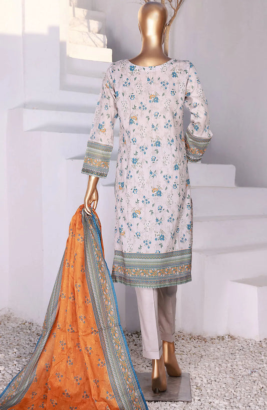 HZ RTW Summer Vibes Printed Lawn Collection VOl 03 - PSL 415 Grey Mustard