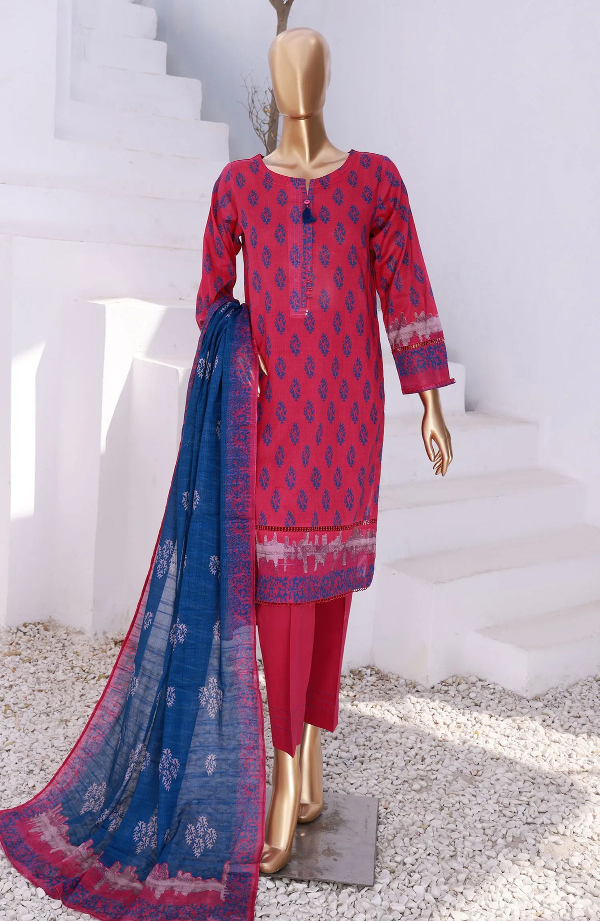 HZ RTW Summer Vibes Printed Lawn Collection Vol 02 - PSL 417 Shocking Pink