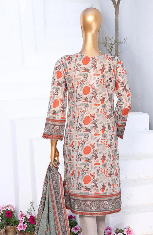 HZ RTW Summer Vibes Printed Lawn Collection Vol 01 - PSL 403 OLIVE BEIGE