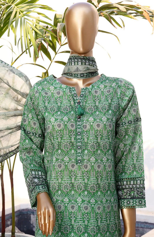 HZ RTW Summer Vibes Printed Lawn Collection Vol 01 - PSL 405 PARROT GREEN