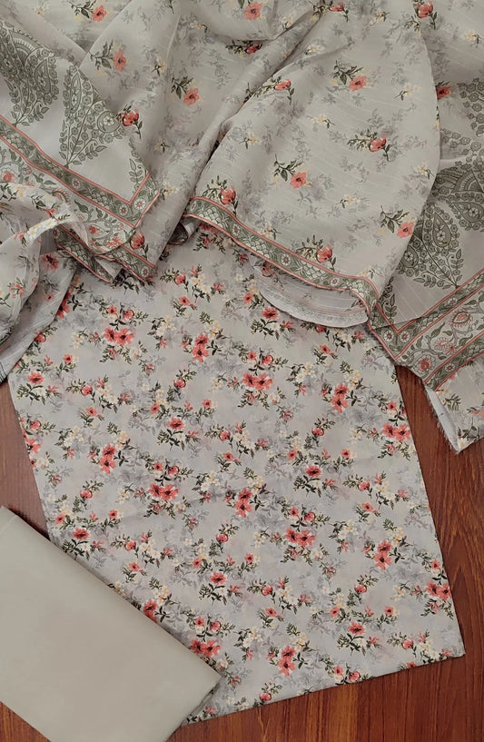 Premium Unstitched Printed Lawn 3 PCs Collection 2024 - PUPL 05