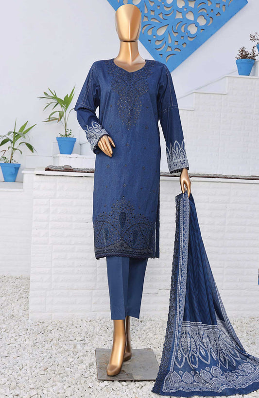 Venice by HZ Textile Embroidered Lawn Unstitched 3 Piece Suit - PVE 908 - HZ25VL - Blue - Summer Collection