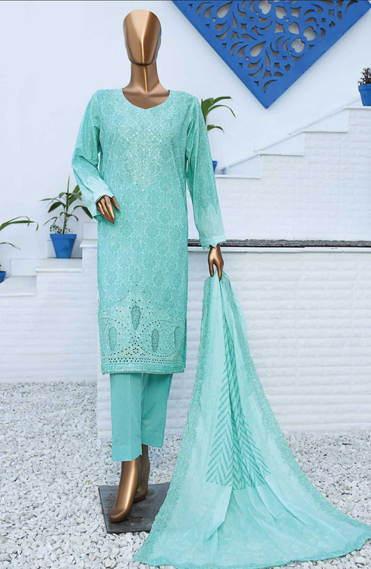 Venice by HZ Textile Embroidered Lawn Unstitched 3 Piece Suit - PVE 909 - HZ25VL - Light Blue - Summer Collection