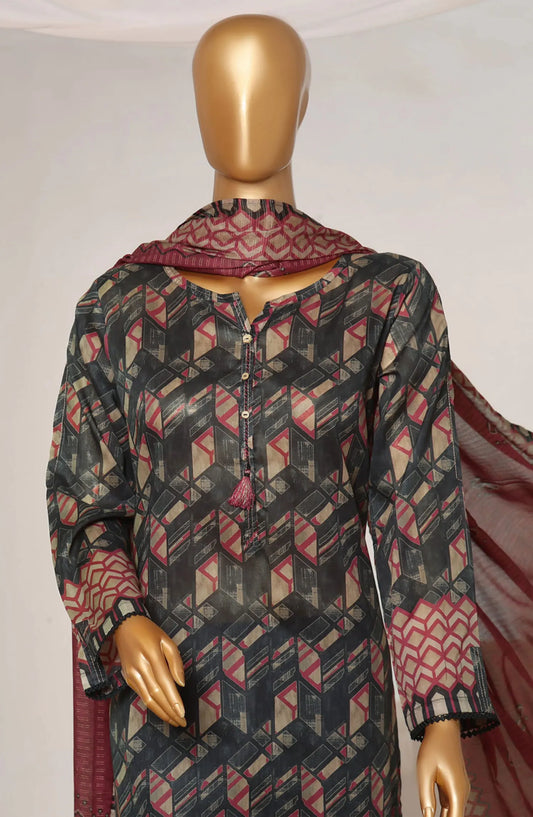 HZ RTW Rozaana Prints Zarri Printed Dupatta Collection - PZD 701 Charcoal Black