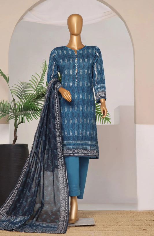 HZ RTW Rozaana Prints Zarri Printed Dupatta Collection - PZD 706 Egyptian Blue
