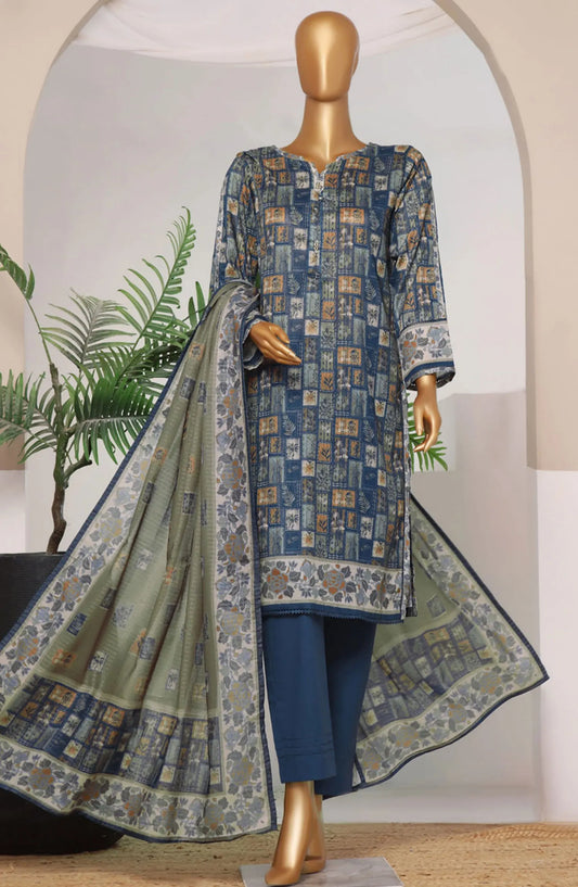 HZ RTW Rozaana Prints Zarri Printed Dupatta Collection - PZD 707 Persian Blue