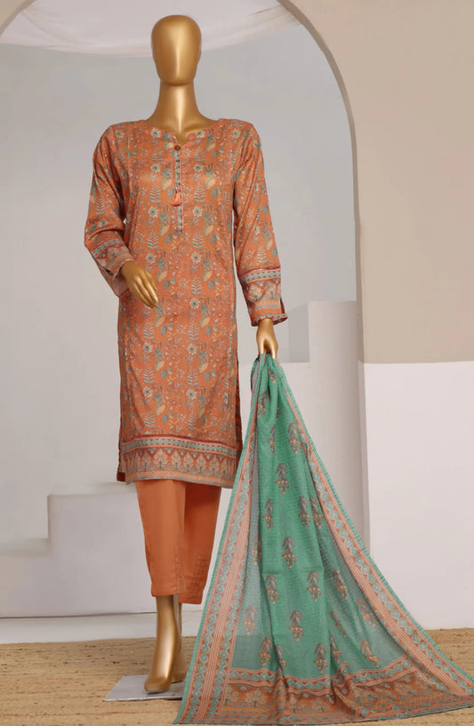 HZ RTW Rozaana Prints Zarri Printed Dupatta Collection - PZD 709 Coral
