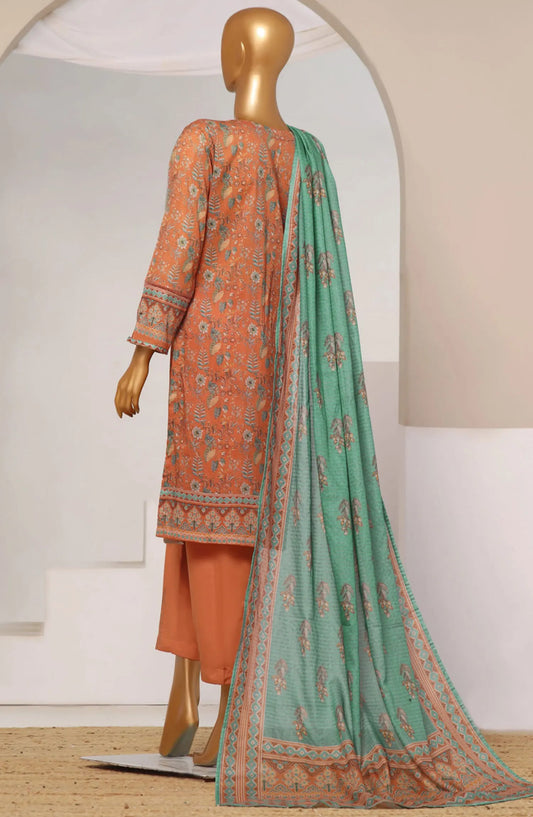 HZ RTW Rozaana Prints Zarri Printed Dupatta Collection - PZD 709 Coral