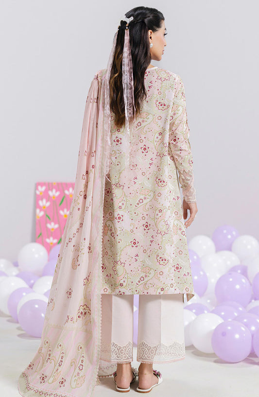 Qalamkar Embroidered Lawn Unstitched 3 Piece Suit - EM-03 B Mira - Q25QLMP - Green - Summer Collection
