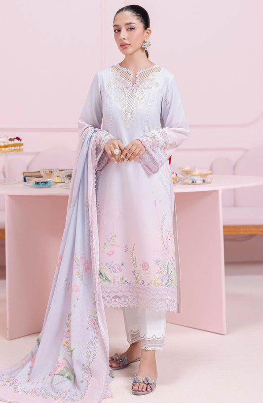 Qalamkar Embroidered Lawn Unstitched 3 Piece Suit - EM-01 B Blair - Q25QLMP - Purple - Summer Collection