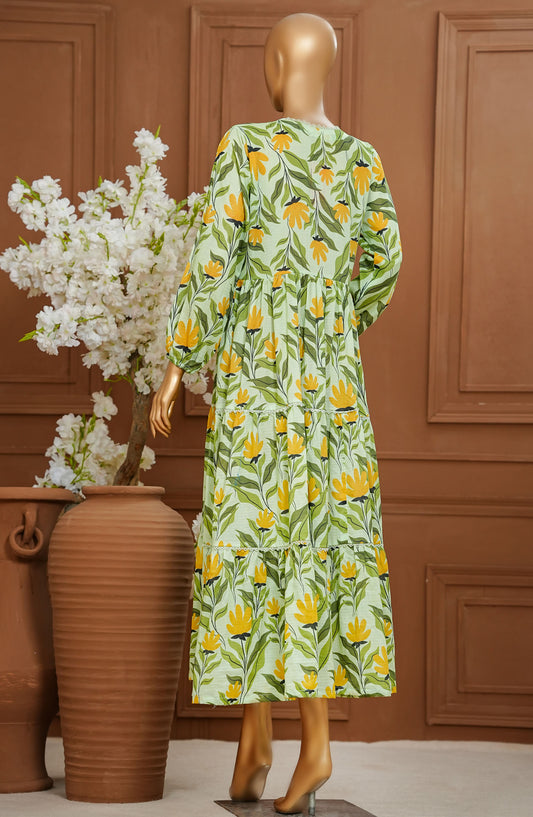 Quadra Floral by Amna Khadija Printed Lawn Stitched 1 Piece Long Frock - QFLD-22 - AM25QFLDV6 - Green - Summer Collection
