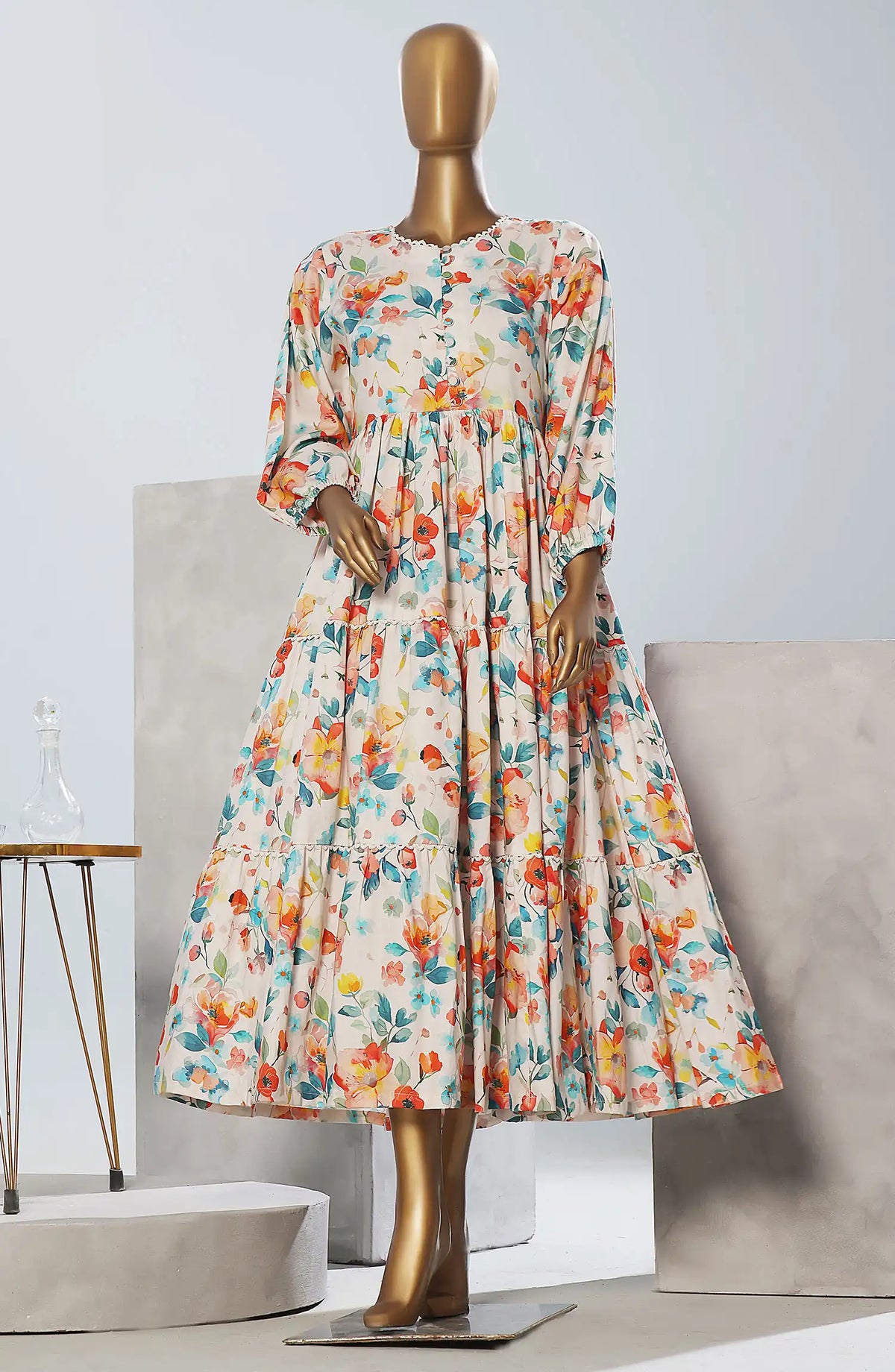 Quadra Floral X Long Dress By Amna Khadija Vol 04 - QFLD-07