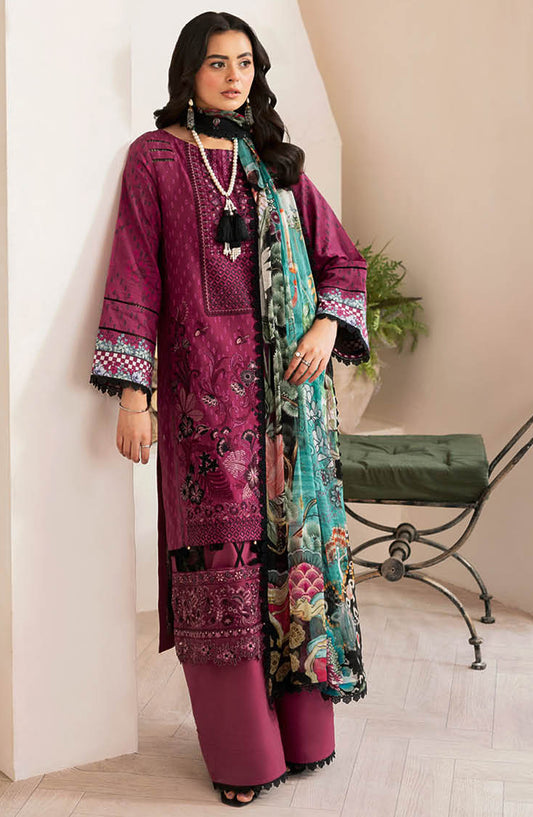 Mashaal by Ramsha Embroidered Lawn Unstitched 3 Piece Suit - Z-1402 - RM25MSHV14 - Purple - Summer Collection