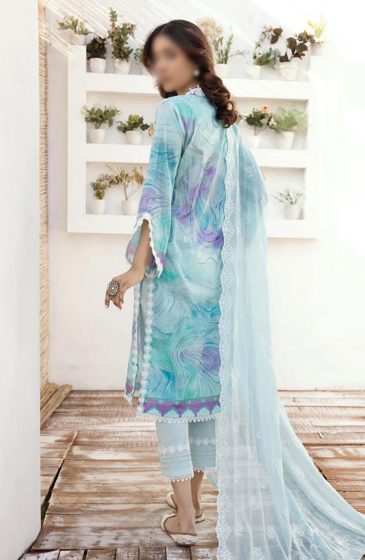 NUR Rang Barang Embroidered and Printed Lawn Collection 2024 - RB 303