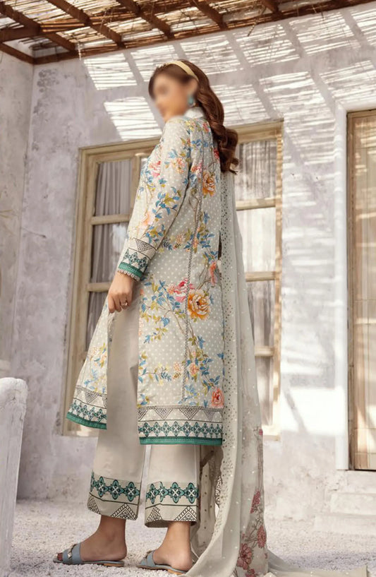 NUR Rang Barang Embroidered and Printed Lawn Collection 2024 - RB 308