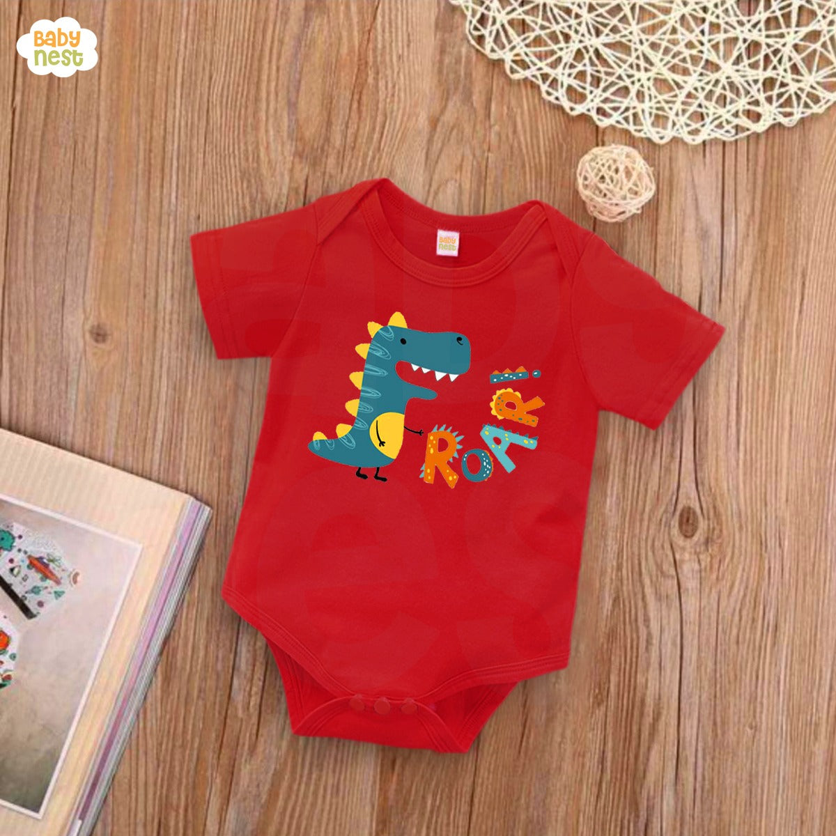 Roar Dino - (Red) RBT 119 Romper For Kids