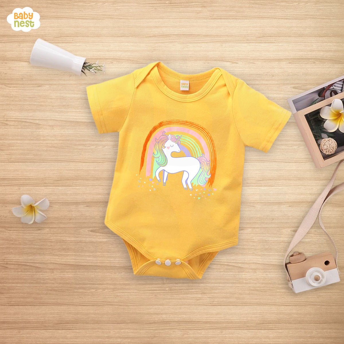 Unicorn - (Yellow) RBT 110-D3 Romper For Kids