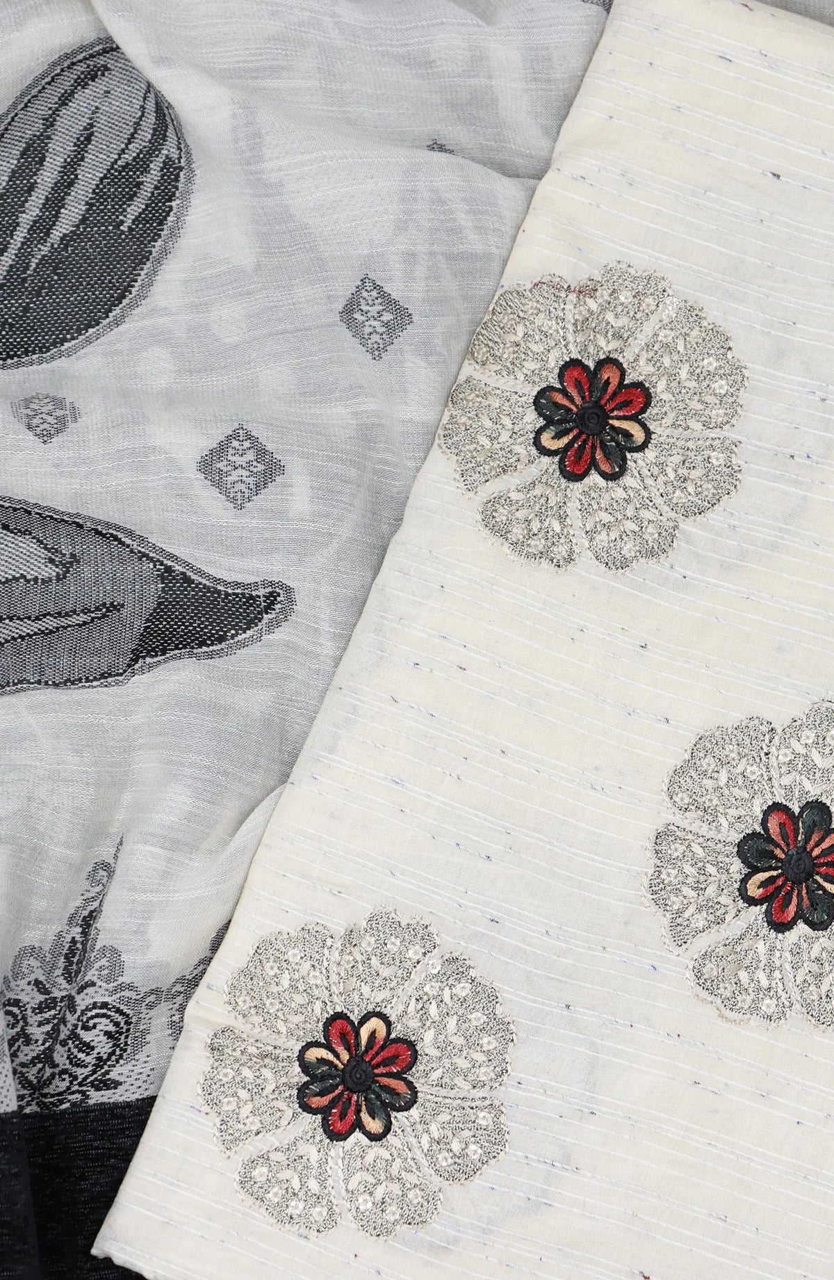 Roha Unstitched Luxury Embroidered Lawn With Jacquard Dupatta Collection 2024 - REJC 03