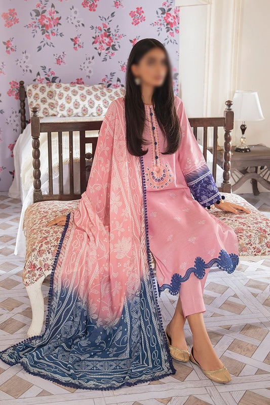 Manzil - Khaddar and Linen Unstitched Collection D- RELIC BLUSH