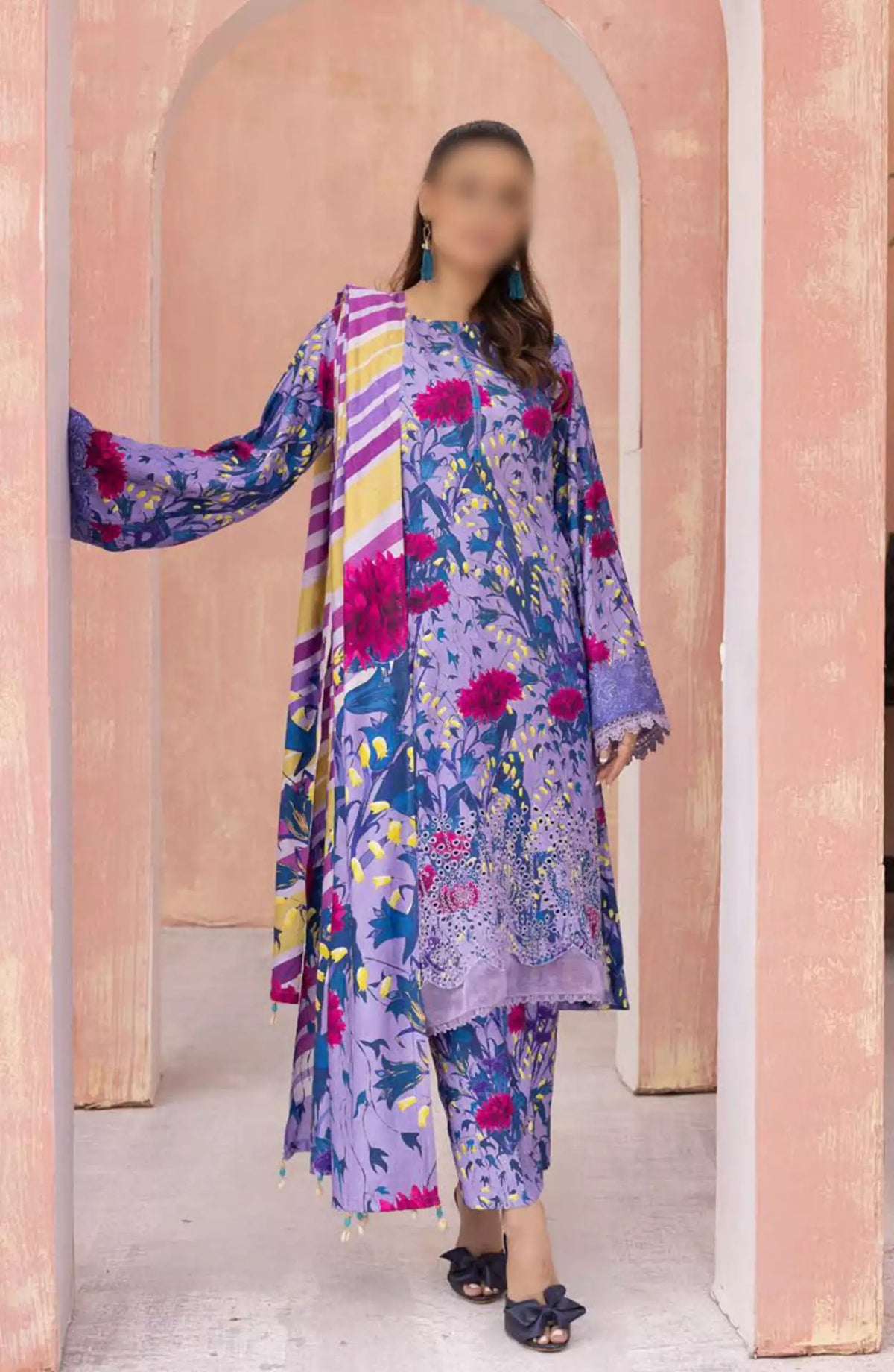 Rang Nagar Embroidered and Printed Slub Wool Collection - -RN 04