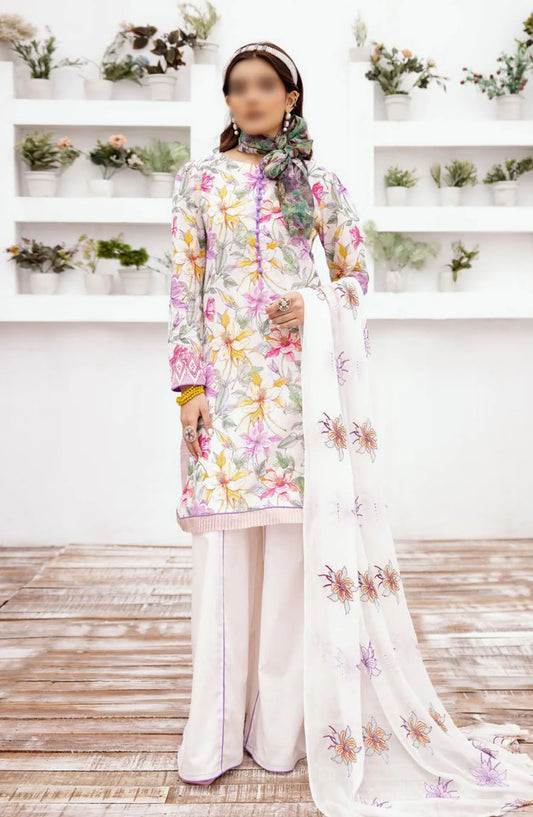 RangNagar Embroiderd and Printed Lawn Collection By NUR - RN-404