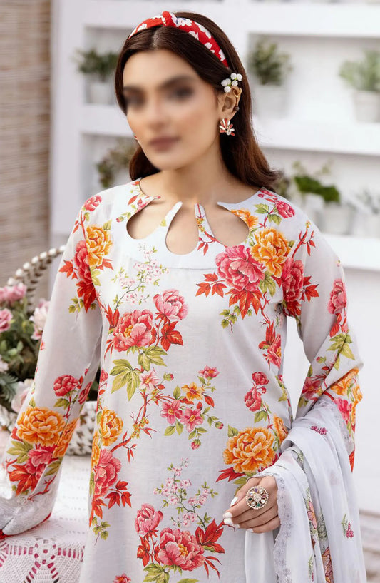 RangNagar Embroiderd and Printed Lawn Collection By NUR - RN-409
