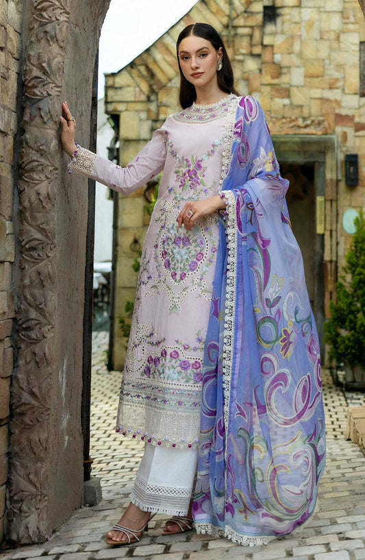 Flanerie by Roheenaz Embroidered Lawn Unstitched 3 Piece - RNZ-01A Eugenia - RH25F - Lavender - Summer Collection