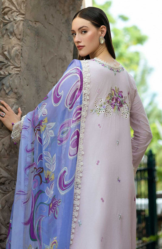 Flanerie by Roheenaz Embroidered Lawn Unstitched 3 Piece - RNZ-01A Eugenia - RH25F - Lavender - Summer Collection