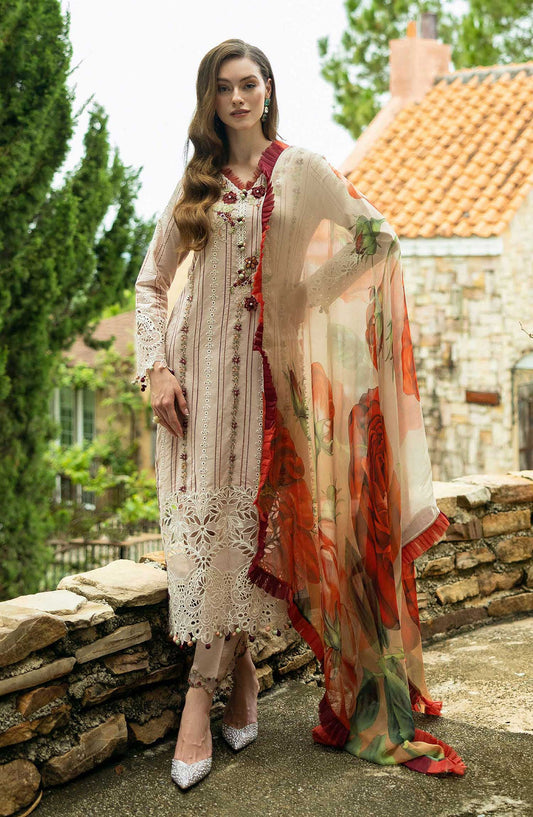 Flanerie by Roheenaz Embroidered Lawn Unstitched 3 Piece - RNZ-02B Sophie - RH25F - Beige - Summer Collection