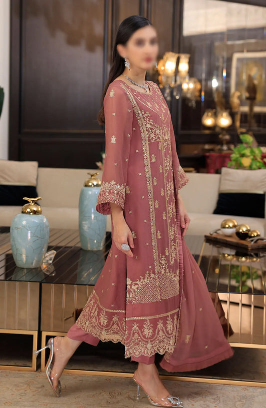 Merakish Unstitched Luxury Formal Collection Vol 12 2024 - Rose Pink
