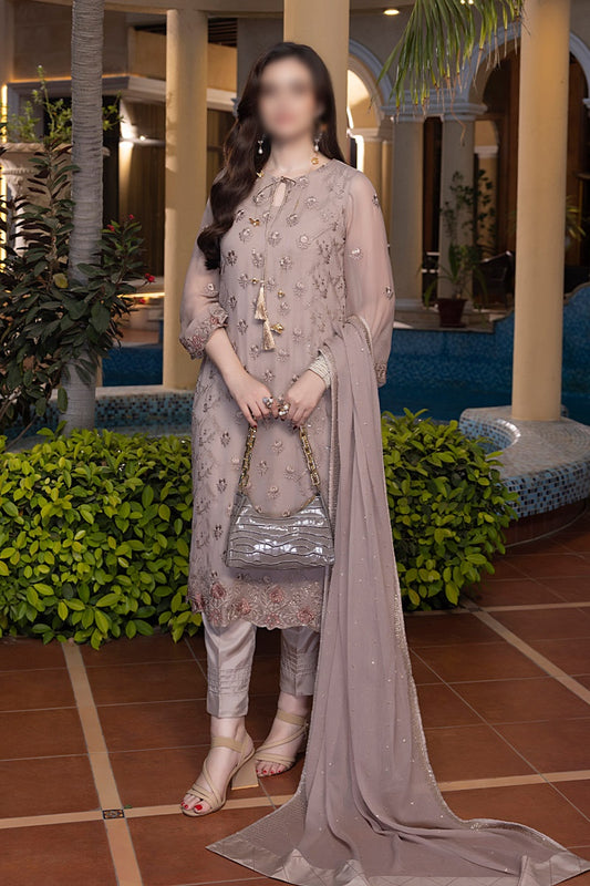 Merakish Unstitched Luxury Formal Collection 2023 - Rosy brown