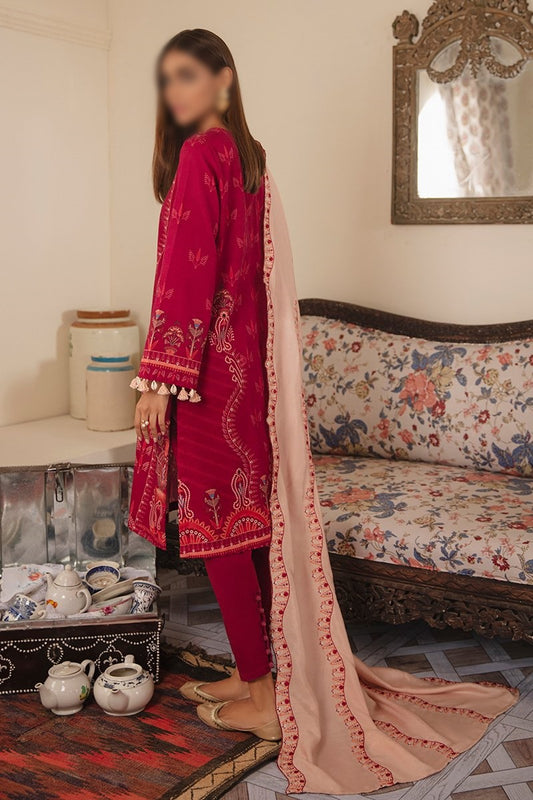 Manzil - Khaddar and Linen Unstitched Collection D- ROSY RADIANCE