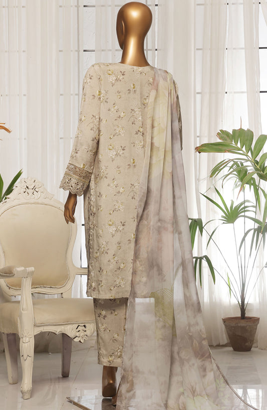 Majestic by HZ Textile Embroidered Rawsilk Stitched 3 Piece Suit - RTE-009 - HZ25MESF - Beige - Festive Collection