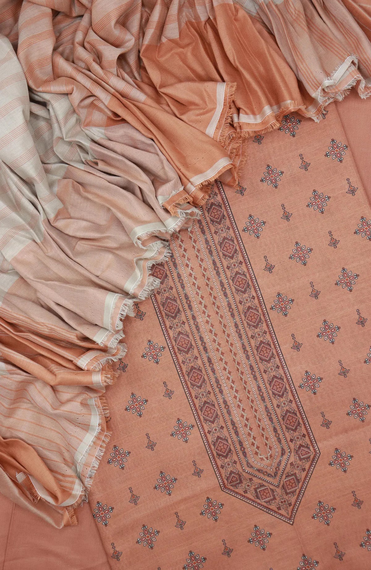 Renon Unstitched Printed Collection 2024 vol 02 with Rangoli Check Dupatta - RUPCV2-04