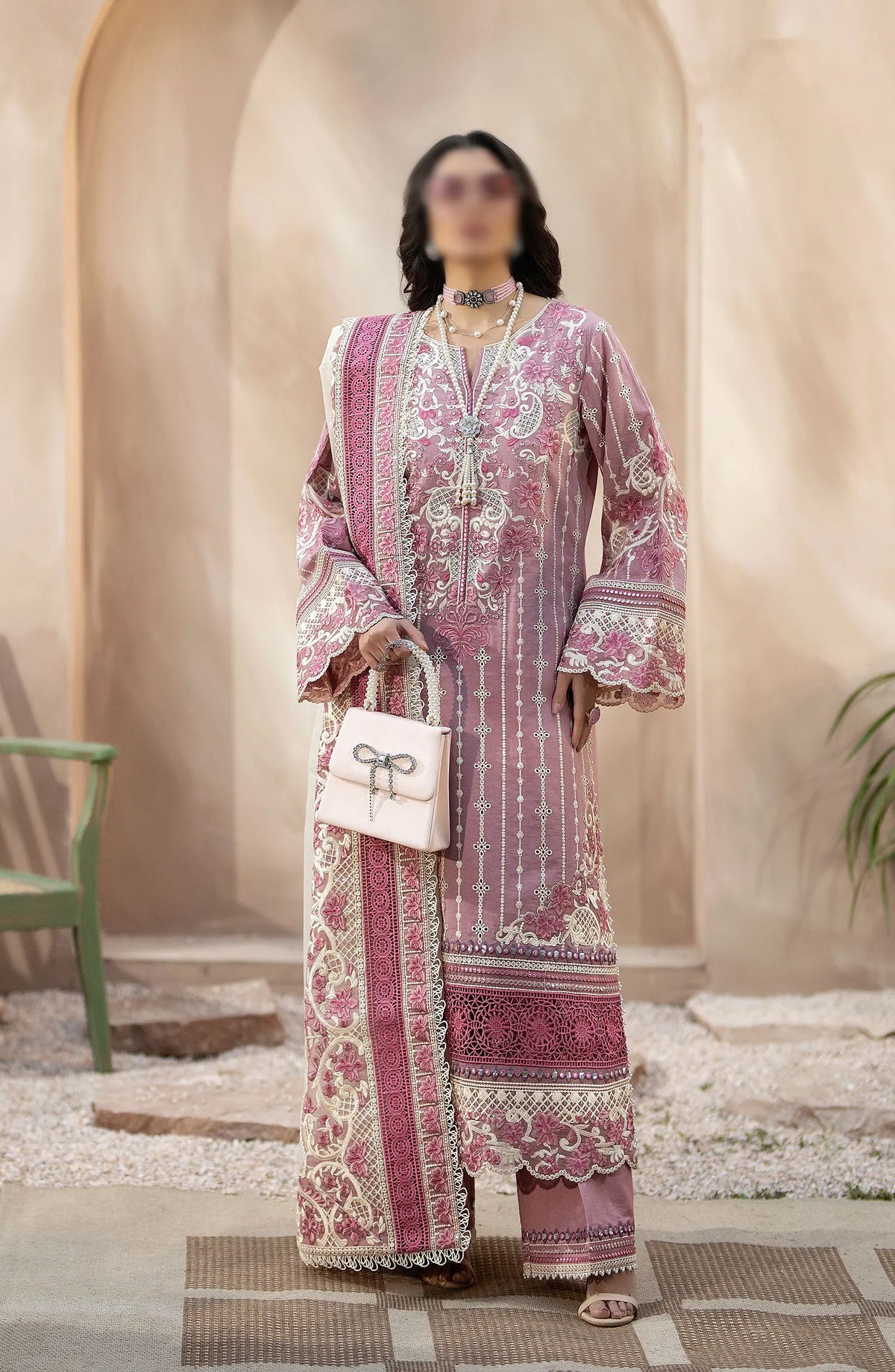 Serene Gulposh Luxury Lawn Collection 2024 - SL 52 ABEER
