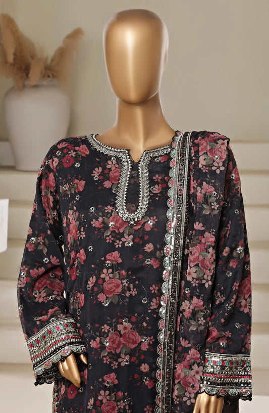 Cira by Sadabahar Embroidered Chiffon Stitched 3 Piece Suit - D-03 - SBD25CLCL - Black - Festive Collection