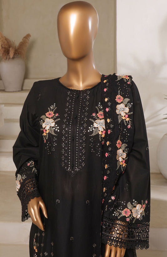 Sadabahar Embroidered Lawn Stitched 3 Piece Suit - D-03 - SBD25LESCV6 - Black - Summer Collection