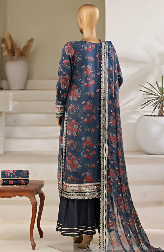 Cira by Sadabahar Embroidered Chiffon Stitched 3 Piece Suit - D-01 - SBD25CLCL - Blue - Festive Collection
