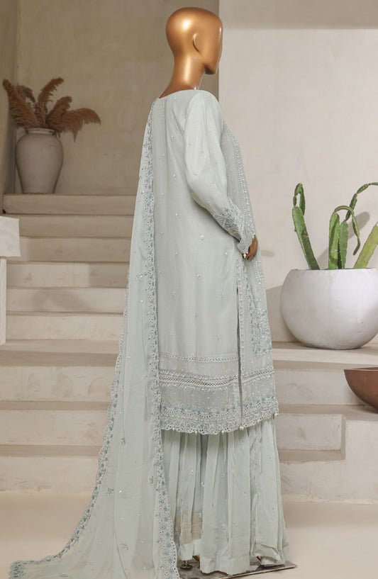 Afsanay by Sadabahar Embroidered Chiffon Stitched 3 Piece Suit - CR-29 - SBD25AFLCV13 - Blue - Luxury Collection
