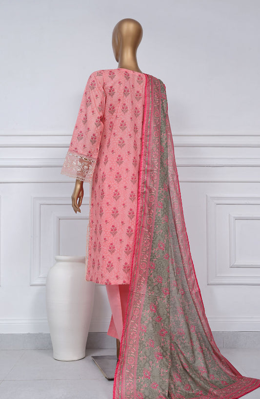 Sadabahar Embroidered Lawn Stitched 3 Piece Suit - D-07 - SBD25CWV1 - Pink - Summer Collection