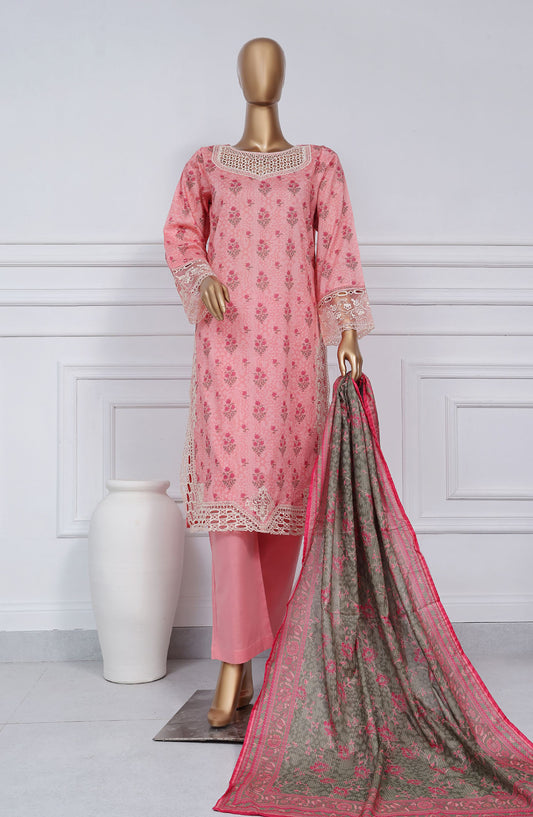 Sadabahar Embroidered Lawn Stitched 3 Piece Suit - D-07 - SBD25CWV1 - Pink - Summer Collection