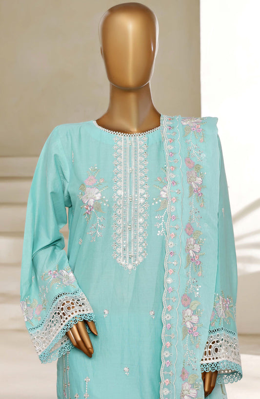 Sadabahar Embroidered Lawn Stitched 3 Piece Suit - D-06 - SBD25LESV5 - Blue - Spring Collection
