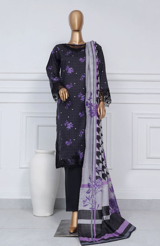 Sadabahar Embroidered Lawn Stitched 3 Piece Suit - D-06 - SBD25CWV1 - Black - Summer Collection