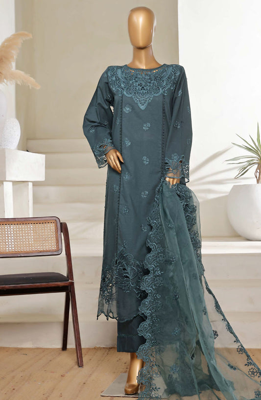 Sadabahar Embroidered Lawn Stitched 3 Piece Suit - D-05 - SBD25LESV5 - Blue - Spring Collection