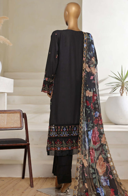 Sadabahar Embroidered Lawn Stitched 3 Piece Suit - D-04 - SBD25LESV5 - Black - Spring Collection