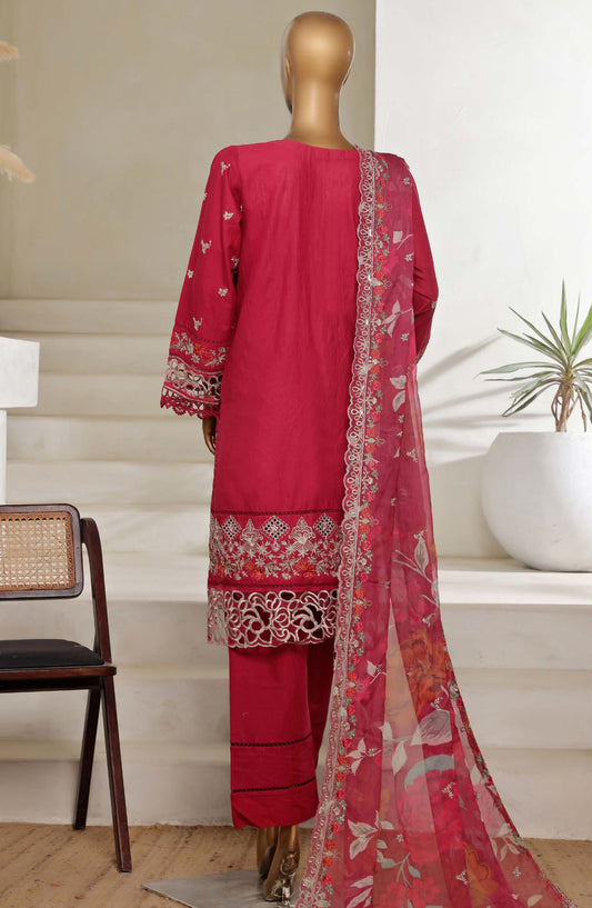 Sadabahar Embroidered Lawn Stitched 3 Piece Suit - D-03 - SBD25LESV5 - Pink - Spring Collection
