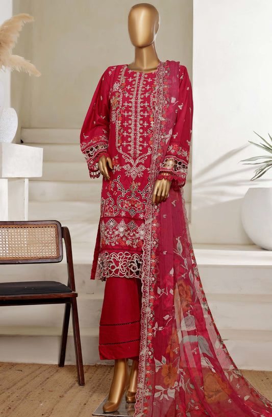 Sadabahar Embroidered Lawn Stitched 3 Piece Suit - D-03 - SBD25LESV5 - Pink - Spring Collection