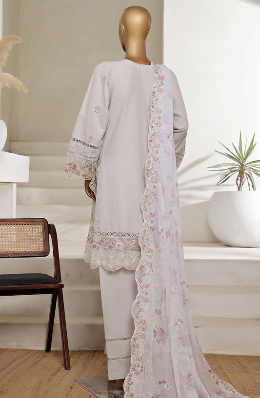 Sadabahar Embroidered Lawn Stitched 3 Piece Suit - D-01 - SBD25LESV5 - White - Spring Collection