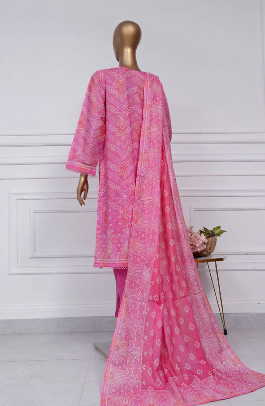 Sadabahar Printed Lawn Stitched 3 Piece Suit - D-19 - SBD25PLV2 - Pink - Summer Collection